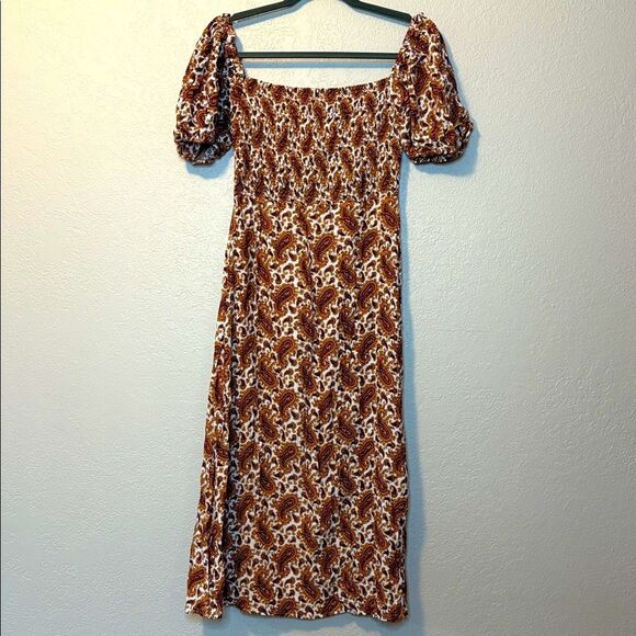 Faithfull the Brand Floral Brown Midi Dress - Picture 3 of 8